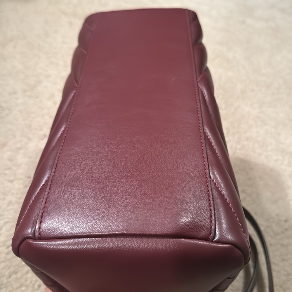MICHAEL KORS Whitney Medium Quilted Chain Tote Shoulder Bag in Oxblood - Picture 11 of 17